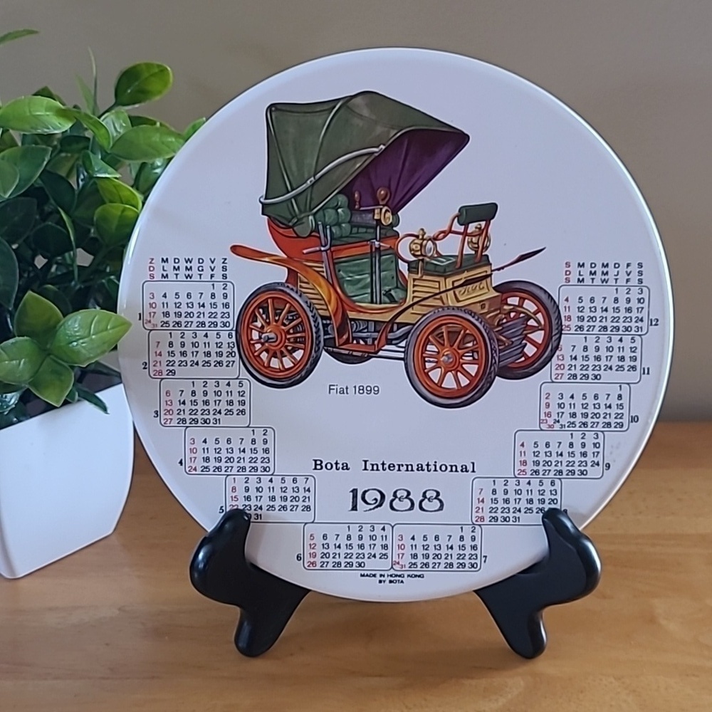 BOTA Made in Hong Kong 1988 Calendar Vintage Ceramic Trivet